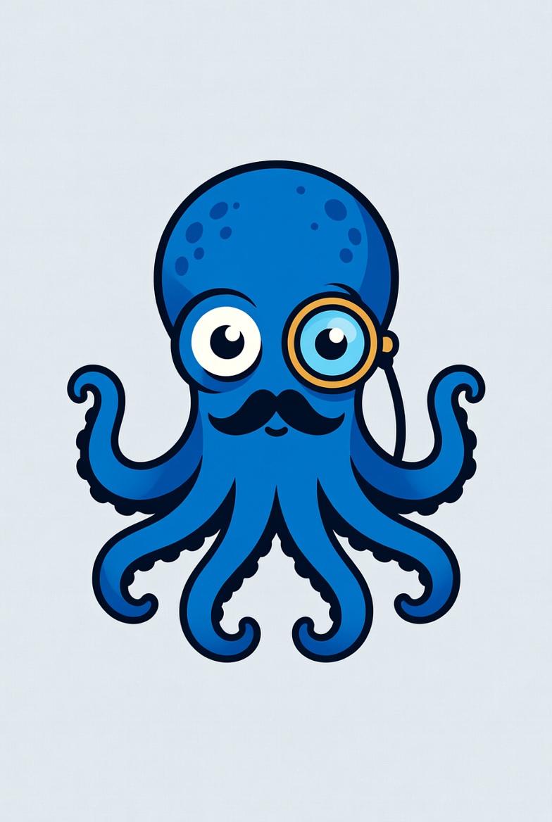 RealtorDock mascot — a friendly blue octopus with a monocle